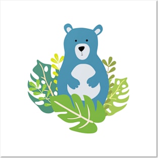 cute bear in the forest Posters and Art